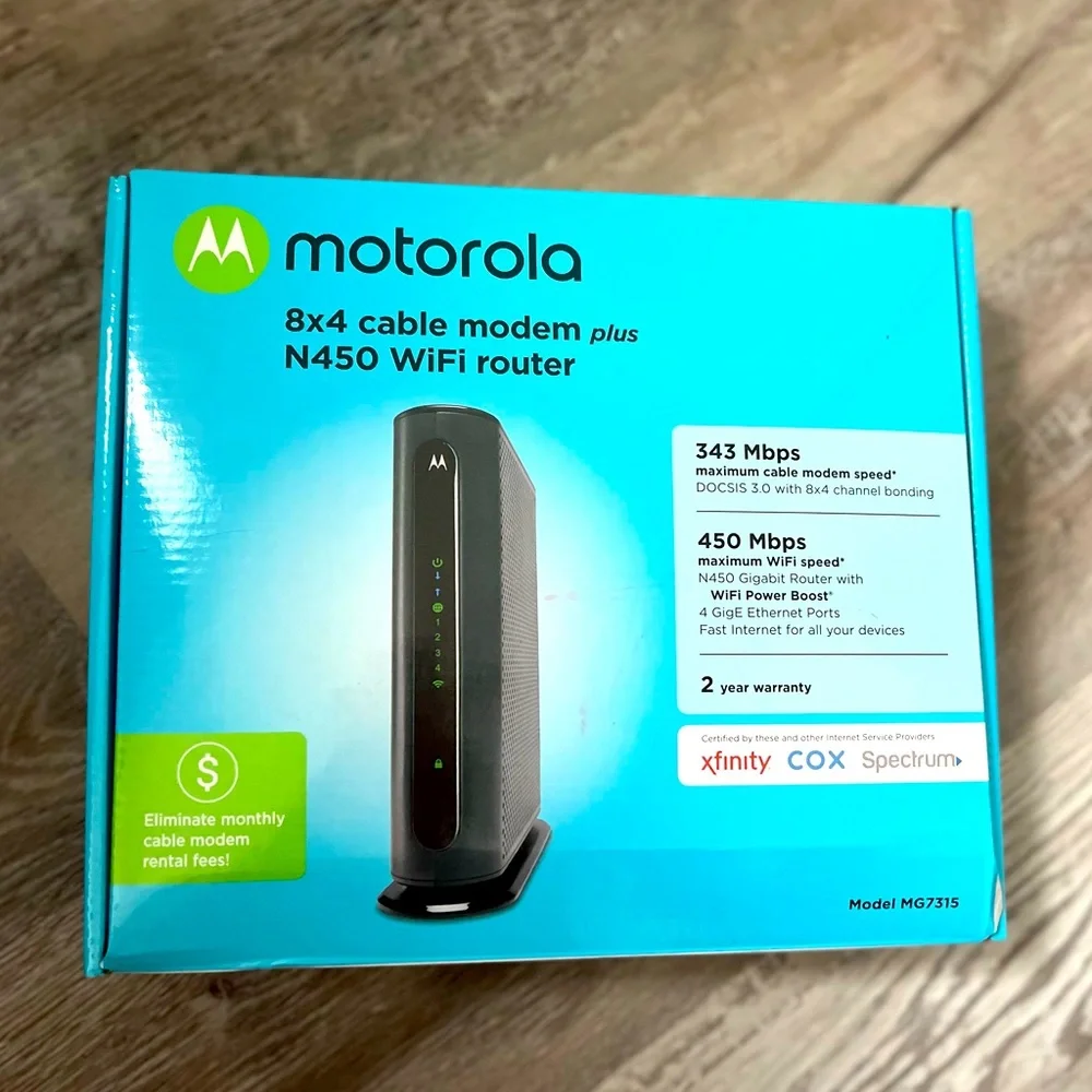 Motorola Cable Modem Plus Wifi Router - Picture 1 of 3